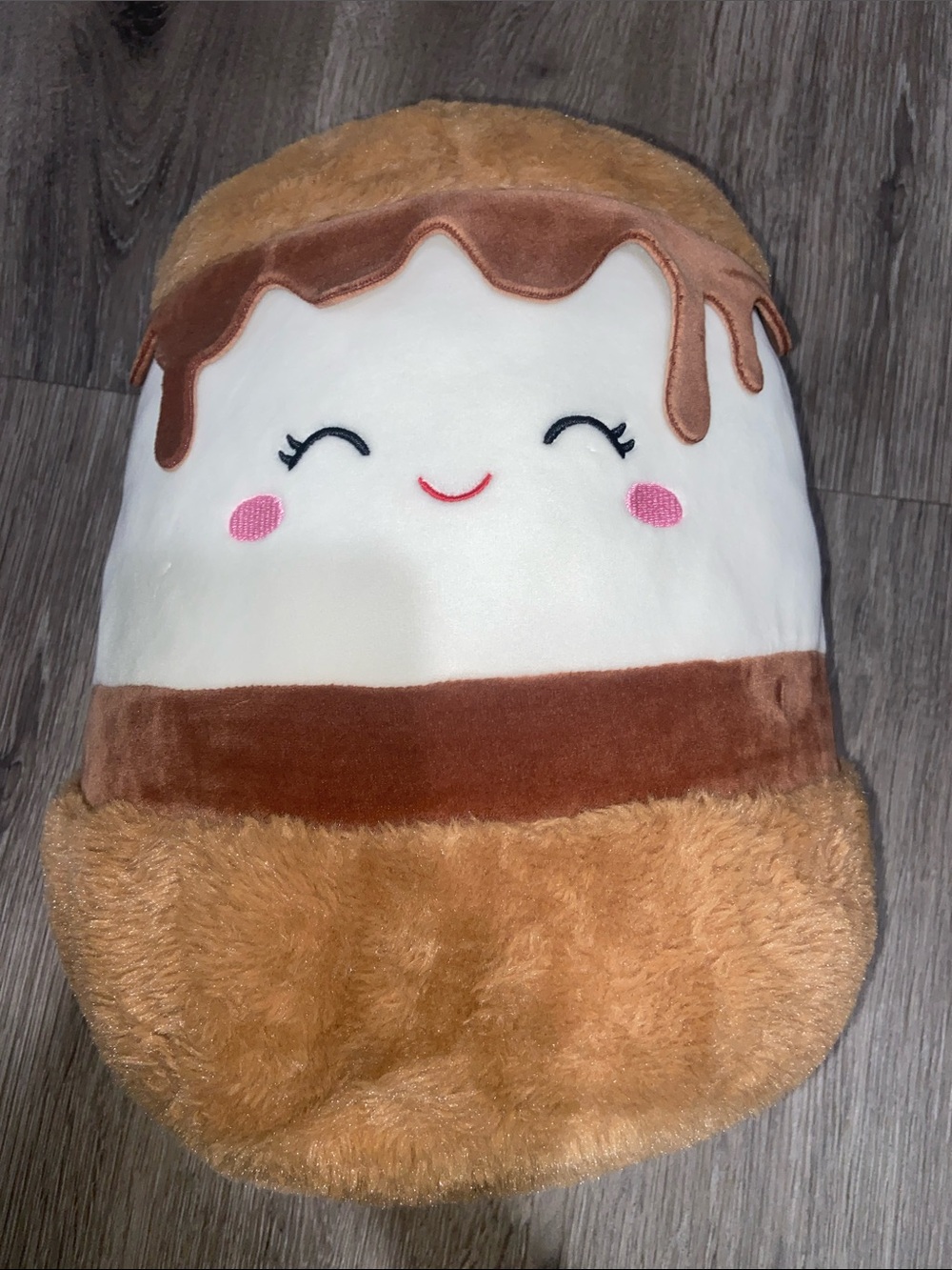 FuzzAMallows S’mores Plush Kellytoy Squishmallows Fuzzy Food Plush 12”